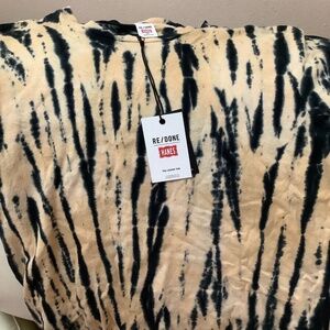 Re/Done x Hanes 70s Loose Tee Tiger Dye Short Sleeve T-Shirt Tie Dye size XS